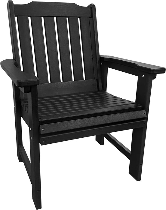 HDPE Outdoor Dining Chair, Black