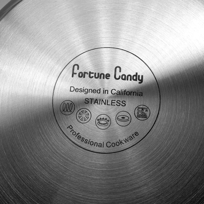 Fortune Candy 4-Quart Saucepan with Lid, Tri-Ply, 18/8 Stainless Steel, Advanced Welding Technology, Mirror Finish - Fortune Candy